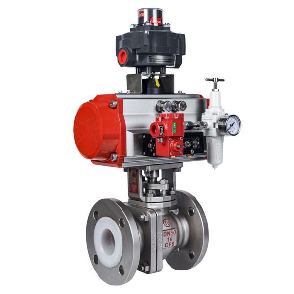 ZPRF Pneumatic PFA Lined O Ball Shut Off Valve